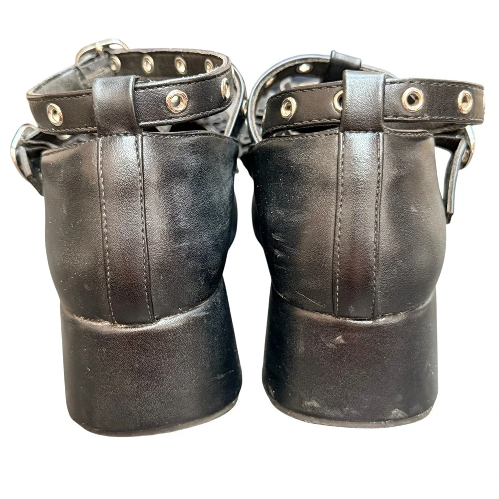 Womens Black Platform Mary Jane Shoes Y2K Goth Punk Grunge Witchy Chunky Sz 7